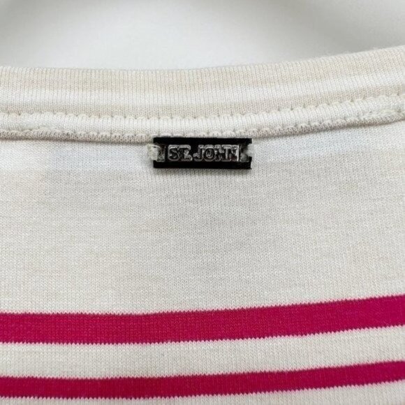 St. John Ivory Red Striped Capsule Knit Sleeveless Scoop Neck Small Tank Top - Picture 6 of 8